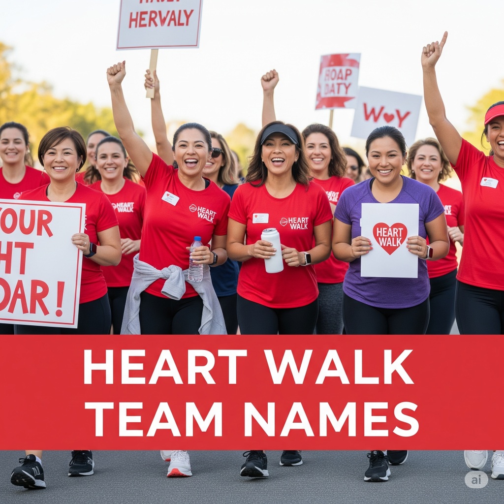 Heart Walk Team Names for Various Themes