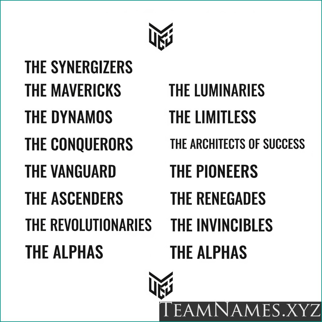 Cool and cute Motivational Team Names